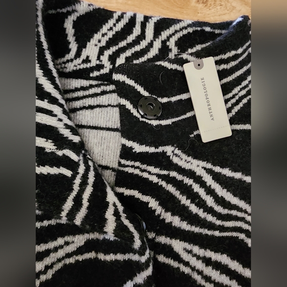 $198 NWT MAEVE Anthropologie Lambs Wool Knit Coat Cardigan S/M Oversized Thick - Picture 6 of 14